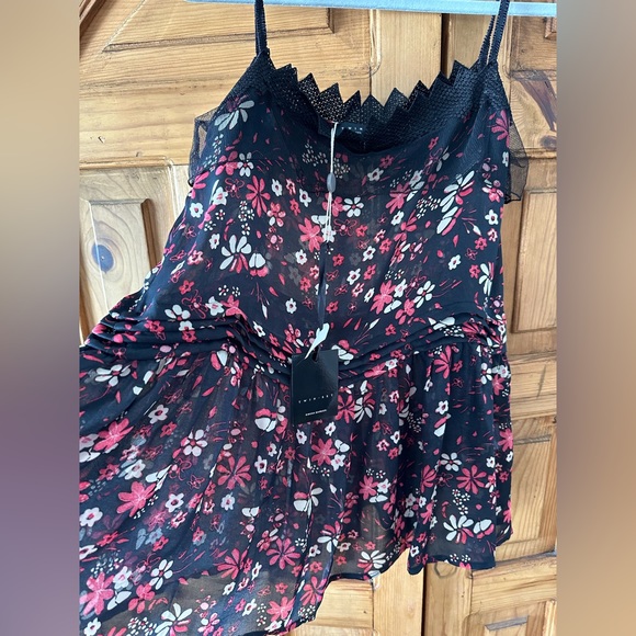 TWIN-SET ITALY (made in) SIMONS BARBIERI Loose Floral TANK with Lace NWT - Picture 14 of 14